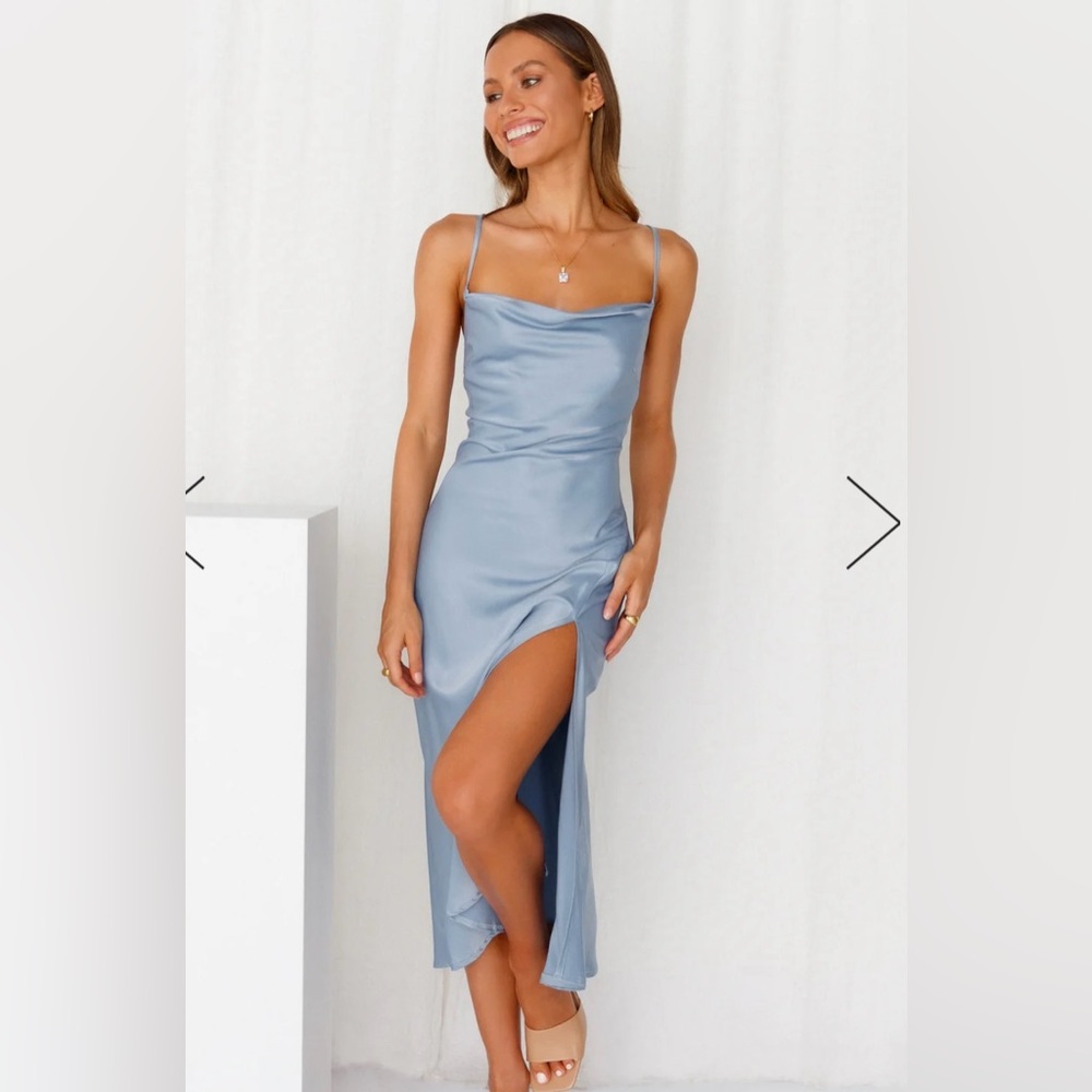 Hello Molly Drinks On Me midi dress blue